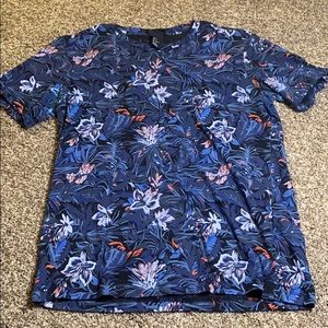 H&M Navy Blue/Purple Floral Shirt